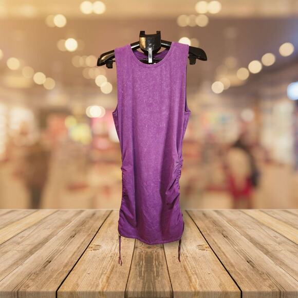💜 PINK by Victoria’s Secret Ruched Tank Top Purple‎ Washed Size XL - Picture 1 of 7